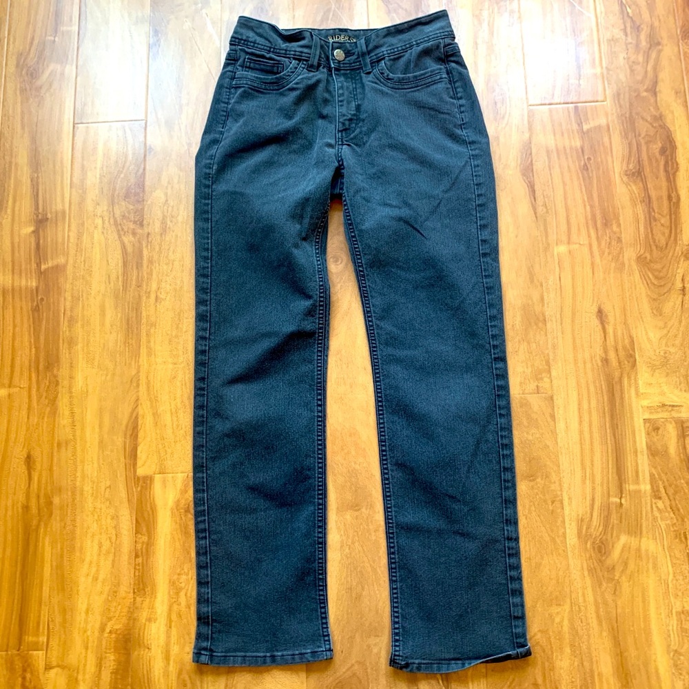 Vintage 90s ‘Riders By Lee’ Washed Black Denim Straight Leg Jeans, 29” Waist